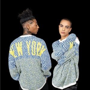 NWT SPIRIT JERSEY Sweater New York NYC Animal Print Oversized Unisex Streetwear